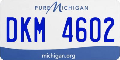 MI license plate DKM4602