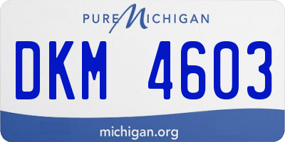 MI license plate DKM4603