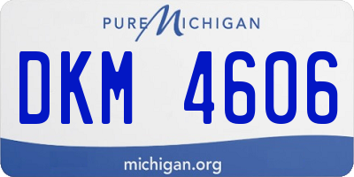 MI license plate DKM4606
