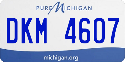 MI license plate DKM4607