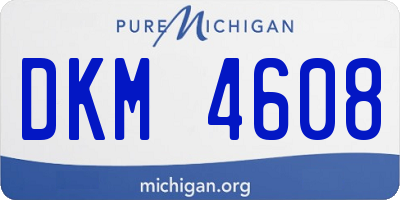 MI license plate DKM4608