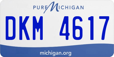 MI license plate DKM4617