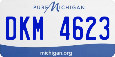 MI license plate DKM4623
