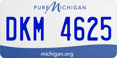 MI license plate DKM4625