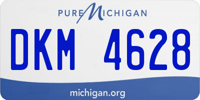 MI license plate DKM4628