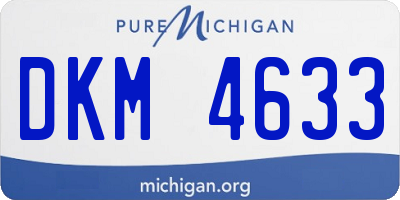 MI license plate DKM4633