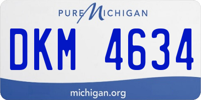 MI license plate DKM4634