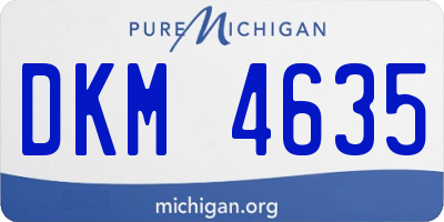 MI license plate DKM4635