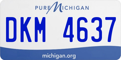 MI license plate DKM4637