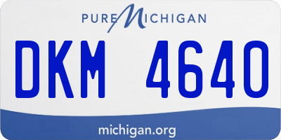 MI license plate DKM4640