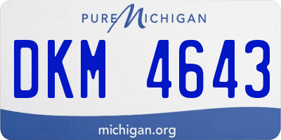 MI license plate DKM4643