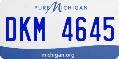 MI license plate DKM4645