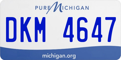 MI license plate DKM4647