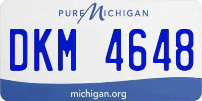MI license plate DKM4648