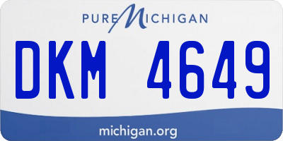 MI license plate DKM4649