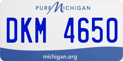 MI license plate DKM4650