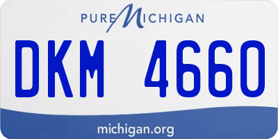MI license plate DKM4660