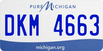 MI license plate DKM4663