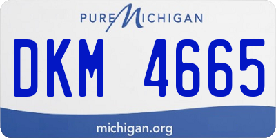 MI license plate DKM4665