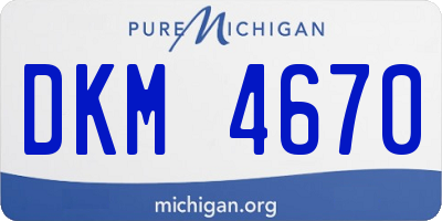 MI license plate DKM4670