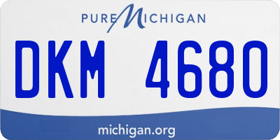 MI license plate DKM4680