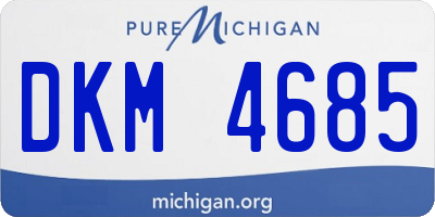 MI license plate DKM4685