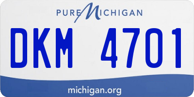 MI license plate DKM4701