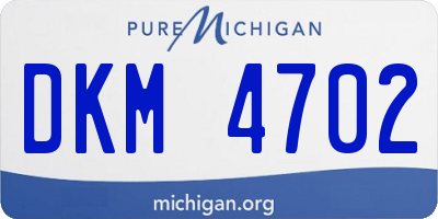 MI license plate DKM4702