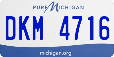 MI license plate DKM4716
