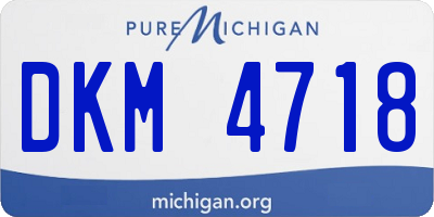 MI license plate DKM4718