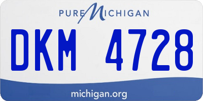 MI license plate DKM4728