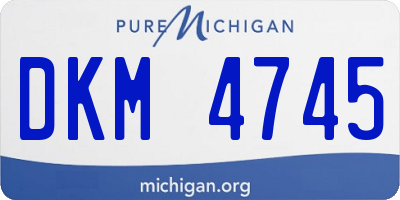 MI license plate DKM4745