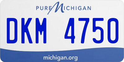 MI license plate DKM4750