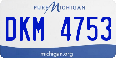MI license plate DKM4753