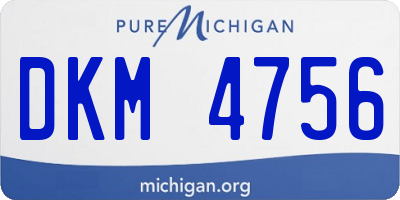 MI license plate DKM4756