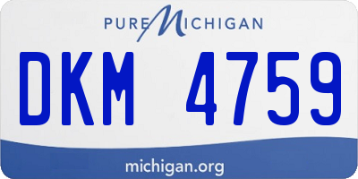 MI license plate DKM4759