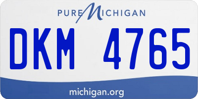 MI license plate DKM4765