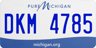 MI license plate DKM4785