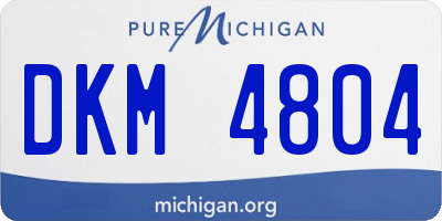 MI license plate DKM4804