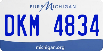 MI license plate DKM4834