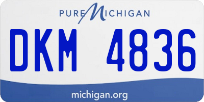 MI license plate DKM4836