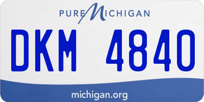 MI license plate DKM4840