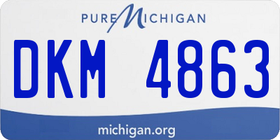 MI license plate DKM4863