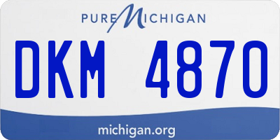MI license plate DKM4870