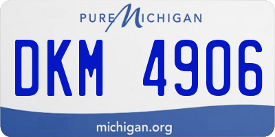 MI license plate DKM4906