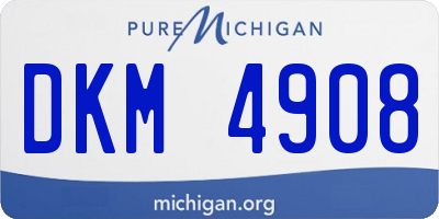 MI license plate DKM4908