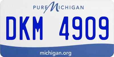 MI license plate DKM4909