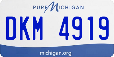 MI license plate DKM4919