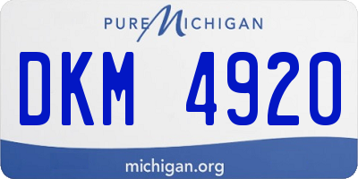MI license plate DKM4920