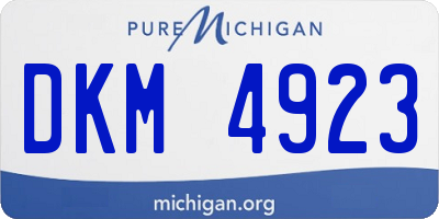 MI license plate DKM4923